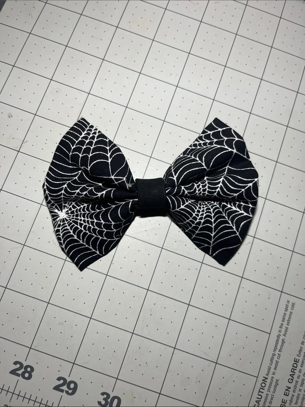 Black Spiderweb Print Kids Hair Bow